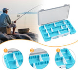Maxbell Fly Baits Box Double Sided Fishing Tackle Box for Saltwater Traveling Outdoor Blue