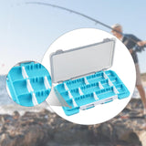 Maxbell Fly Baits Box Double Sided Fishing Tackle Box for Saltwater Traveling Outdoor Blue