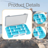 Maxbell Fly Baits Box Double Sided Fishing Tackle Box for Saltwater Traveling Outdoor Blue