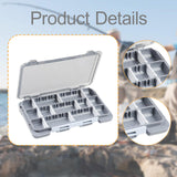 Maxbell Fly Baits Box Double Sided Fishing Tackle Box for Saltwater Traveling Outdoor Gray