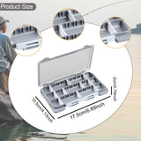 Maxbell Fly Baits Box Double Sided Fishing Tackle Box for Saltwater Traveling Outdoor Gray