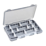 Maxbell Fly Baits Box Double Sided Fishing Tackle Box for Saltwater Traveling Outdoor Gray