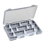 Maxbell Fly Baits Box Double Sided Fishing Tackle Box for Saltwater Traveling Outdoor Gray