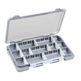 Maxbell Fly Baits Box Double Sided Fishing Tackle Box for Saltwater Traveling Outdoor Gray