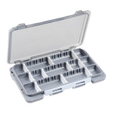 Maxbell Fly Baits Box Double Sided Fishing Tackle Box for Saltwater Traveling Outdoor Gray
