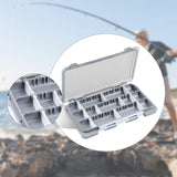Maxbell Fly Baits Box Double Sided Fishing Tackle Box for Saltwater Traveling Outdoor Gray