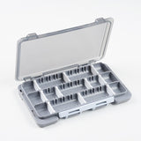 Maxbell Fly Baits Box Double Sided Fishing Tackle Box for Saltwater Traveling Outdoor Gray