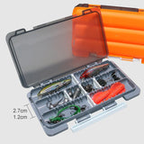 Maxbell Fly Baits Box Double Sided Fishing Tackle Box for Saltwater Traveling Outdoor Gray