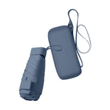 Maxbell Small Folding Umbrella Fashion 6 Ribs Rain Umbrella for Hiking Outdoor Beach blue