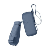 Maxbell Small Folding Umbrella Fashion 6 Ribs Rain Umbrella for Hiking Outdoor Beach blue