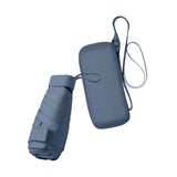 Maxbell Small Folding Umbrella Fashion 6 Ribs Rain Umbrella for Hiking Outdoor Beach blue