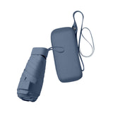 Maxbell Small Folding Umbrella Fashion 6 Ribs Rain Umbrella for Hiking Outdoor Beach blue