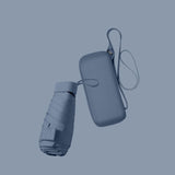 Maxbell Small Folding Umbrella Fashion 6 Ribs Rain Umbrella for Hiking Outdoor Beach blue