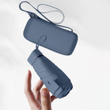 Maxbell Small Folding Umbrella Fashion 6 Ribs Rain Umbrella for Hiking Outdoor Beach blue