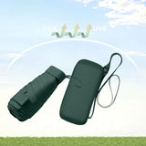 Maxbell Small Folding Umbrella Fashion 6 Ribs Rain Umbrella for Hiking Outdoor Beach green