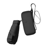 Maxbell Small Folding Umbrella Fashion 6 Ribs Rain Umbrella for Hiking Outdoor Beach black