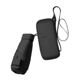 Maxbell Small Folding Umbrella Fashion 6 Ribs Rain Umbrella for Hiking Outdoor Beach black