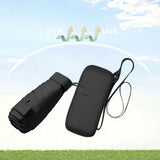 Maxbell Small Folding Umbrella Fashion 6 Ribs Rain Umbrella for Hiking Outdoor Beach black