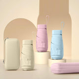 Maxbell Folding Umbrella with Case Travel Sunshade Umbrella for Outdoor Hiking Beach white