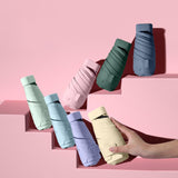 Maxbell Folding Umbrella with Case Travel Sunshade Umbrella for Outdoor Hiking Beach white