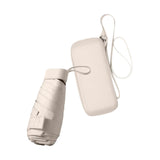 Maxbell Folding Umbrella with Case Travel Sunshade Umbrella for Outdoor Hiking Beach white