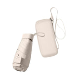 Maxbell Folding Umbrella with Case Travel Sunshade Umbrella for Outdoor Hiking Beach white