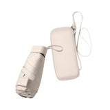 Maxbell Folding Umbrella with Case Travel Sunshade Umbrella for Outdoor Hiking Beach white