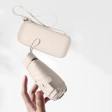 Maxbell Folding Umbrella with Case Travel Sunshade Umbrella for Outdoor Hiking Beach white