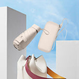 Maxbell Folding Umbrella with Case Travel Sunshade Umbrella for Outdoor Hiking Beach white