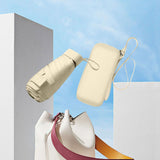 Maxbell Folding Umbrella with Case Travel Sunshade Umbrella for Outdoor Hiking Beach yellow