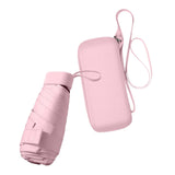 Maxbell Folding Umbrella with Case Travel Sunshade Umbrella for Outdoor Hiking Beach pink