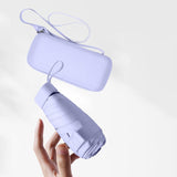 Maxbell Folding Umbrella with Case Travel Sunshade Umbrella for Outdoor Hiking Beach violet