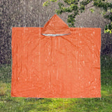 Maxbell Emergency Rain Poncho Waterproof Jacket for Riding Outdoor Activities Hiking Orange