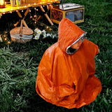 Maxbell Emergency Rain Poncho Waterproof Jacket for Riding Outdoor Activities Hiking Orange