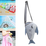 Maxbell Summer Children Mesh Beach Shell Bag 25x18x15cm Multipurpose Sand Toys Storage Bag Grey