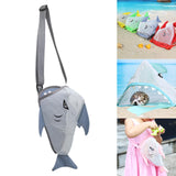 Maxbell Summer Children Mesh Beach Shell Bag 25x18x15cm Multipurpose Sand Toys Storage Bag Grey