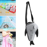 Maxbell Summer Children Mesh Beach Shell Bag 25x18x15cm Multipurpose Sand Toys Storage Bag Black