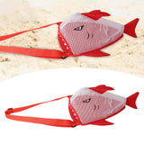 Maxbell Summer Children Mesh Beach Shell Bag 25x18x15cm Multipurpose Sand Toys Storage Bag Red