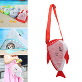 Maxbell Summer Children Mesh Beach Shell Bag 25x18x15cm Multipurpose Sand Toys Storage Bag Red
