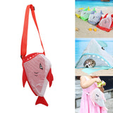 Maxbell Summer Children Mesh Beach Shell Bag 25x18x15cm Multipurpose Sand Toys Storage Bag Red