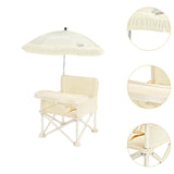 Maxbell Baby Dining Chair with Parasol Folding Food Tray for Camping Travel Children