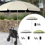 Maxbell Baby Stroller Parasol Folding with Clamp for Beach Trips Trolley Beach Chair Beige