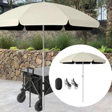 Maxbell Baby Stroller Parasol Folding with Clamp for Beach Trips Trolley Beach Chair Beige