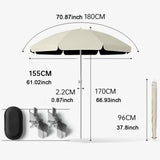 Maxbell Baby Stroller Parasol Folding with Clamp for Beach Trips Trolley Beach Chair Beige