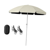 Maxbell Baby Stroller Parasol Folding with Clamp for Beach Trips Trolley Beach Chair Beige