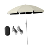 Maxbell Baby Stroller Parasol Folding with Clamp for Beach Trips Trolley Beach Chair Beige