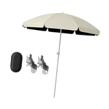 Maxbell Baby Stroller Parasol Folding with Clamp for Beach Trips Trolley Beach Chair Beige