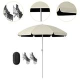 Maxbell Baby Stroller Parasol Folding with Clamp for Beach Trips Trolley Beach Chair Beige