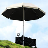 Maxbell Baby Stroller Parasol Folding with Clamp for Beach Trips Trolley Beach Chair Beige