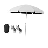 Maxbell Baby Stroller Parasol Folding with Clamp for Beach Trips Trolley Beach Chair White